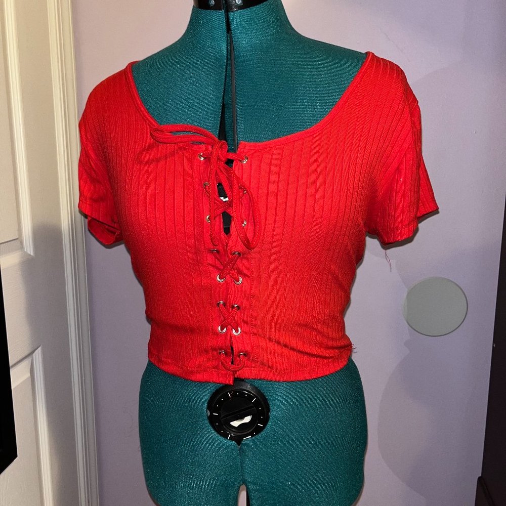 Lace-up Crop Top